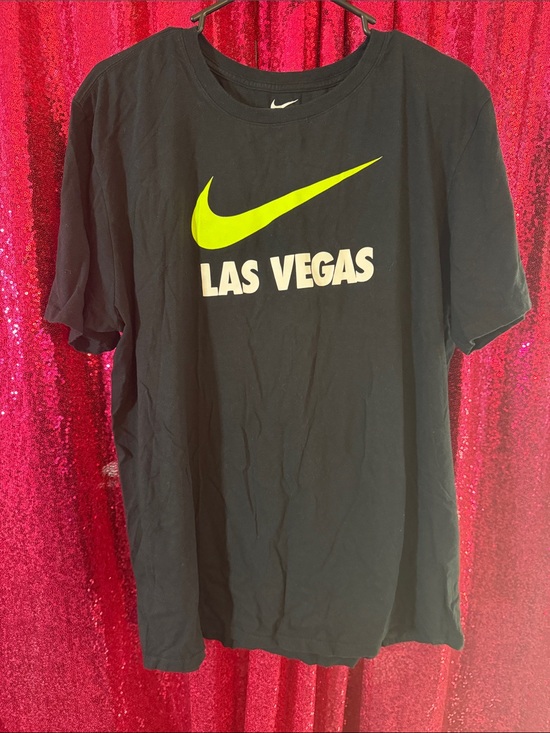 Nike Other - Nike Men’s Black T-Shirt with Neon Yellow Swoosh and LAS VEGAS Print